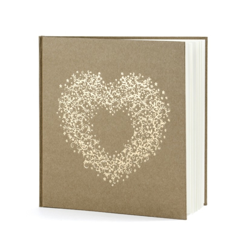 Hochzeit - Gästebuch mit goldenem Herz