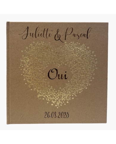 Gästebuch personalisiert - 'Goldenes Herz' - The-Weddingshop