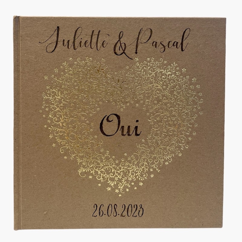 Gästebuch personalisiert - 'Goldenes Herz' - The-Weddingshop