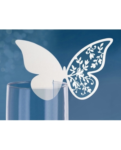 Nominette 'Grand papillon dentelle' pour verre