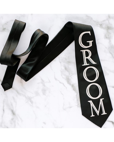 Polterabend Männer - Krawatte 'Groom' - The-weddingshop