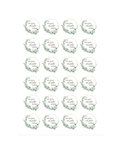 Autocollant 'Lass unsere Liebe wachsen' - Eucalyptus