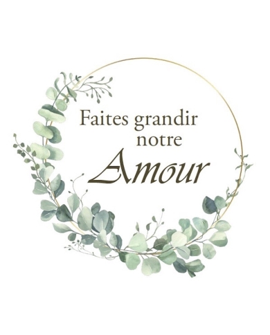 Aufkleber 'Faites grandir notre Amour' - Eucalyptus