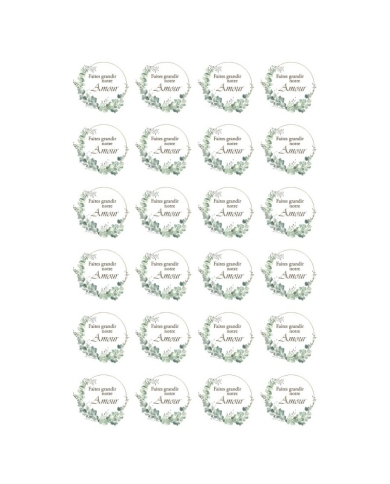 Aufkleber 'Faites grandir notre Amour' - Eucalyptus