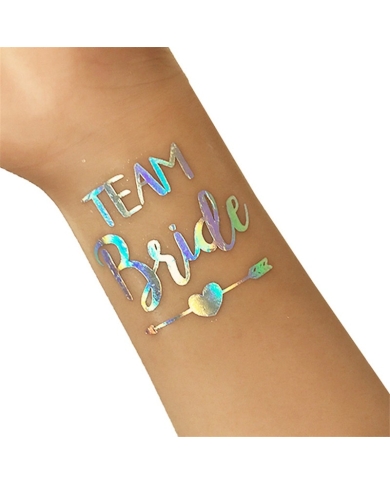 Tatouage 'Teame Bride coeur' - nacre