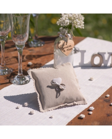 Ringkissen 'Herz' aus Baumwolle - The-Weddingshop
