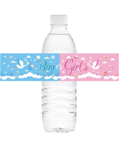 Wasserflaschen Etiketten 'Boy or Girl'
