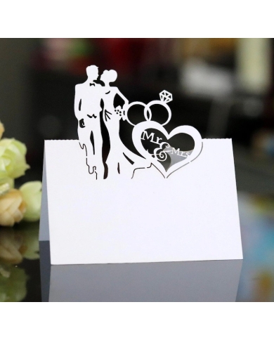 Cartes de table 'Couple de mariés' (10 pièces) - The-Weddingshop