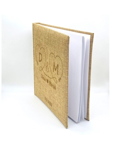 Gästebuch 'Herzen' Jute personalisiert