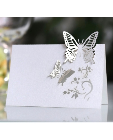 Tischdekoration - Tischkarten 'Butterflys' - 10 Stück - The-Weddingshop