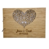 Livre d'or personnalisé bois 'Coeurs'