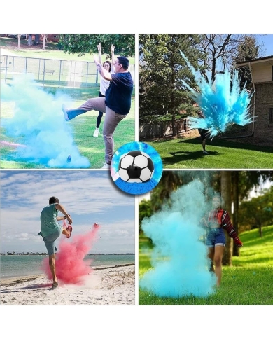 Gender Reveal Fussball mit Pulver