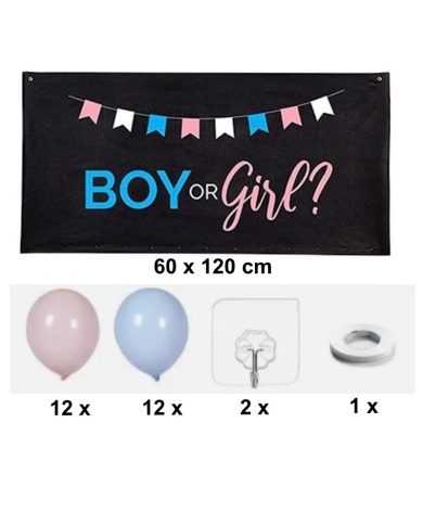 Ballontasche inkl. Luftballons 'Boy or Girl'