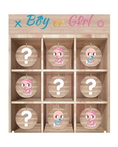 Babyparty - Tic Tac Toe Gender Reveal Spiel - The-Weddingshop