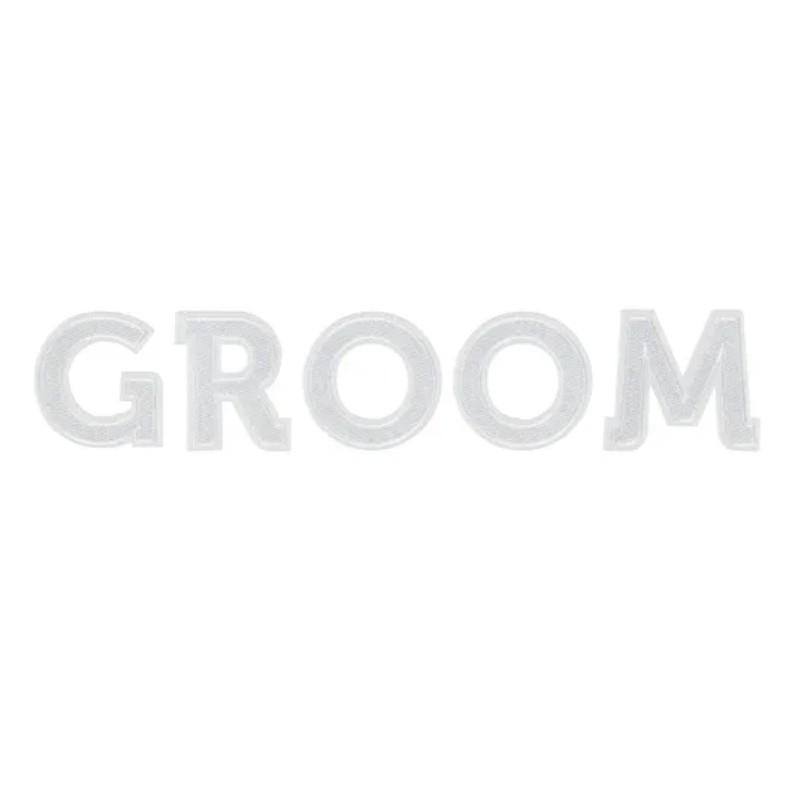 Polterabend - Aufbügelbild 'Groom' - Weisss- The-Weddingshop