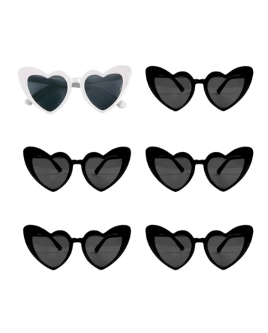 Sonnenbrillen-Set 'Herz Schwarz' (6 Stück)