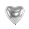 Glossy Herzballons - silber (10 Stück)