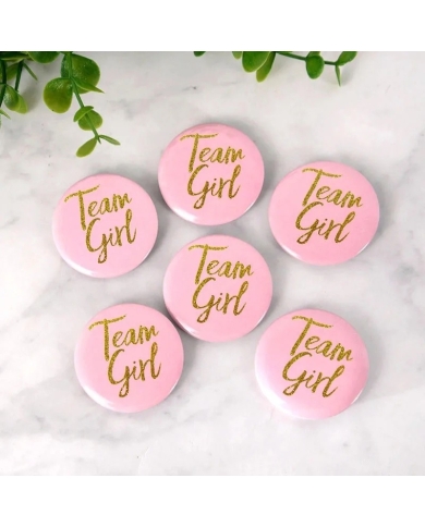 12 x Button Team Girl/Team Boy