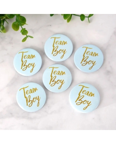 12 x Button Team Girl/Team Boy