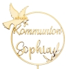 Cake Topper 'Colombe' personnalisé - bois