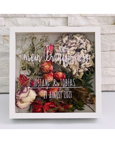 Bilderrahmen 'mein Brautstrauss' personalisiert
