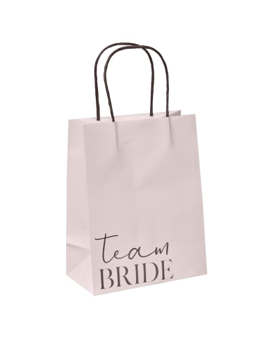 5 Sacs en papier rose EVJF 'Team Bride'