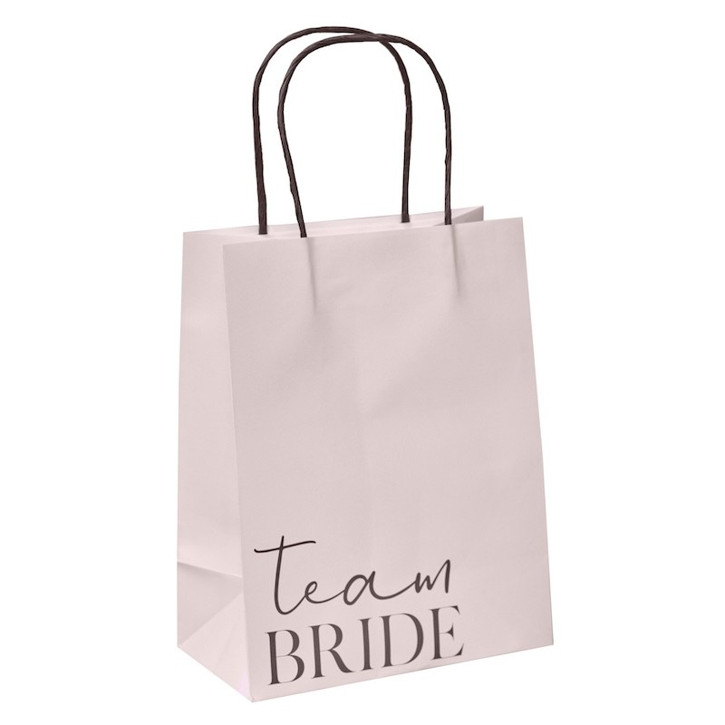 EVJF - 5 Sacs en papier rose EVJF 'Team Bride' - The-Weddingshop