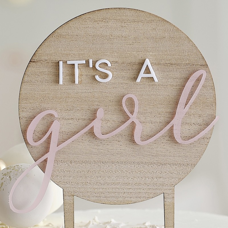 Babyshower - Cake Topper 'It's a Girl' - bois - The-Weddingshop