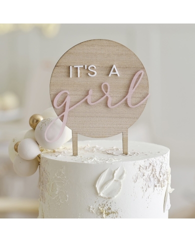 Babyshower - Cake Topper 'It's a Girl' - bois - The-Weddingshop