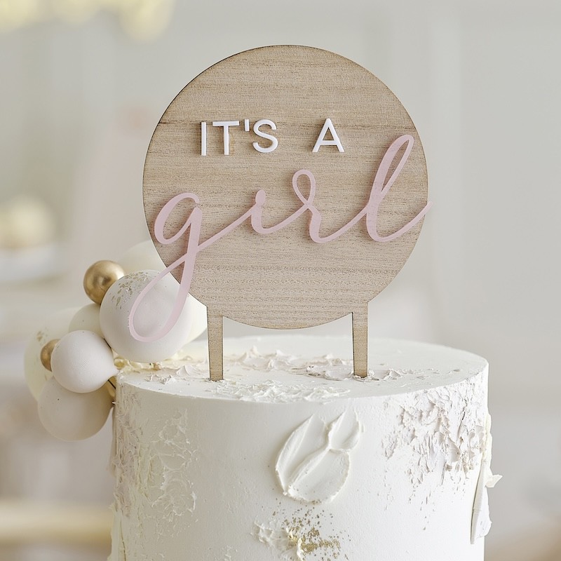 Babyshower - Cake Topper 'It's a Girl' - bois - The-Weddingshop