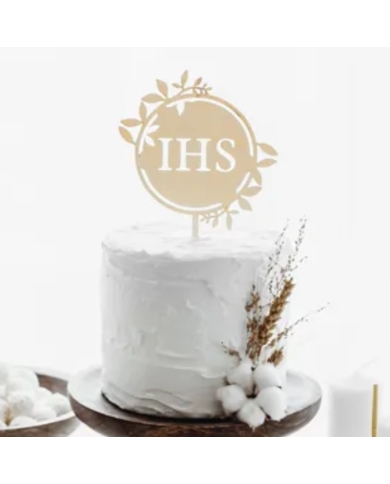Cake topper 'IHS' - bois