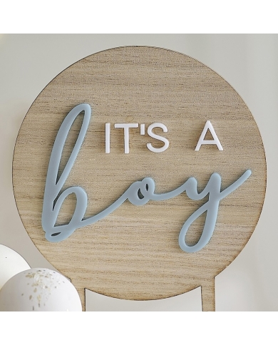 Babyparty - Cake Topper 'It's a Boy' - Holz - The-Weddingshop