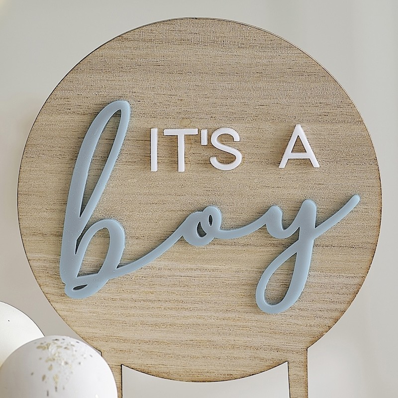 Babyparty - Cake Topper 'It's a Boy' - Holz - The-Weddingshop