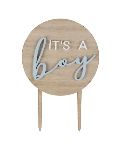 Cake Topper 'It's a Boy' - Holz