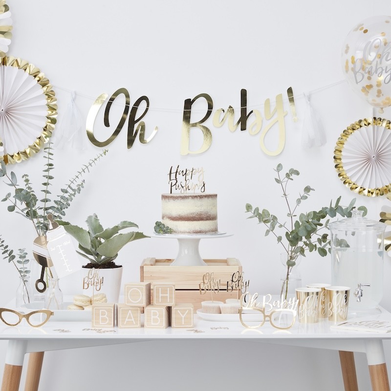 12 Décorations à cupcakes 'Oh Baby' - The Weddingshop