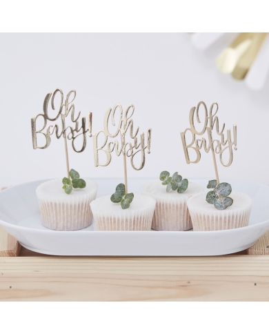 Cupcake Toppers 'Oh Baby' (10 Stück)