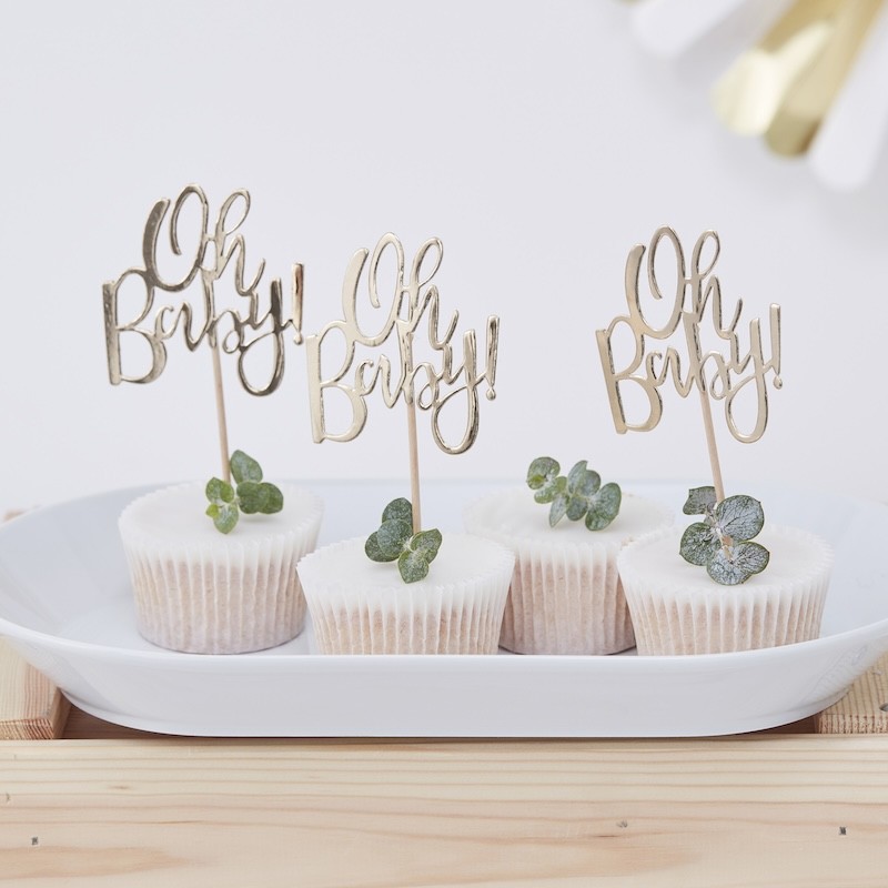 Cupcake Toppers 'Oh Baby' (10 Stück) - The Weddingshop