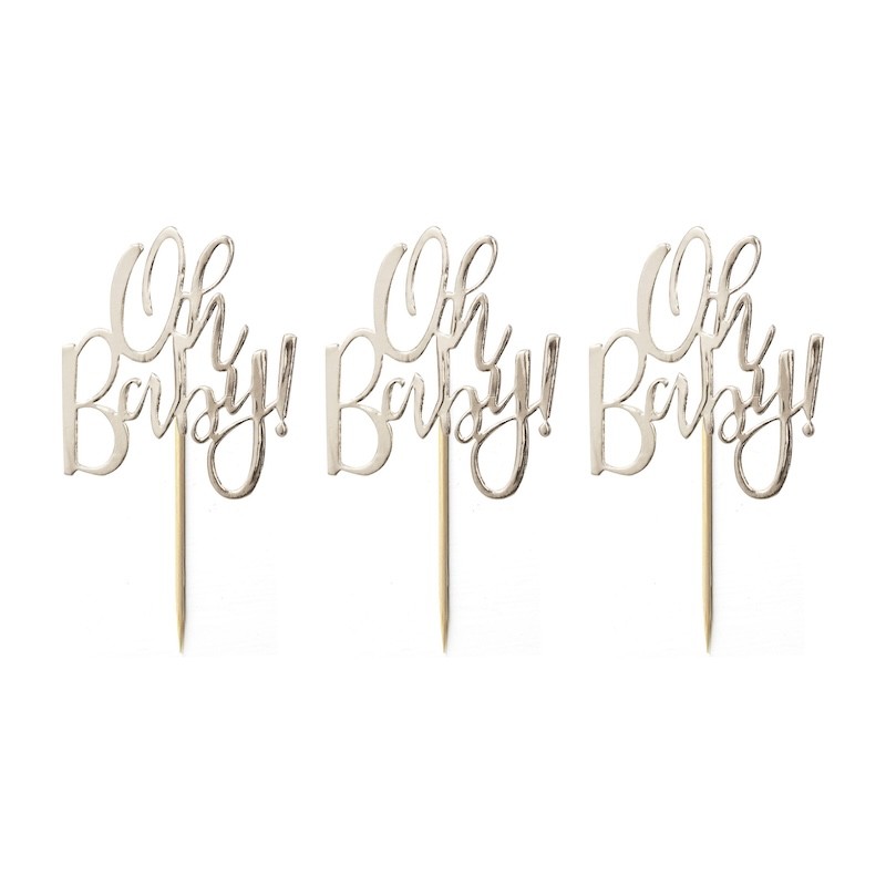 12 Décorations à cupcakes 'Oh Baby' - The Weddingshop