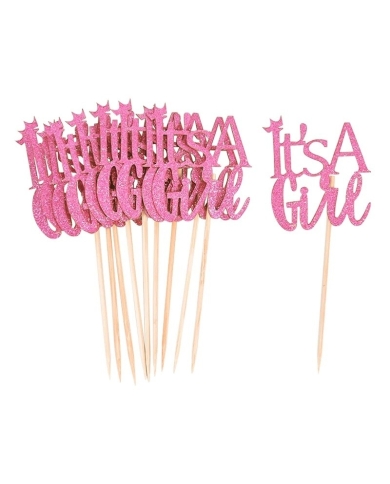 10 Décorations à cupcakes 'It's a Girl'