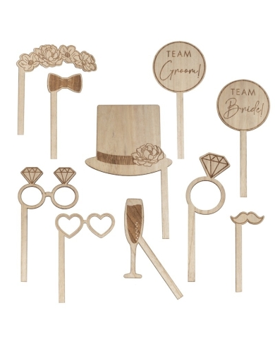 Photo Booth-Kit 'Team Bride/Groom' - bois