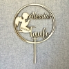 Cake Topper 'Engel' personalisiert - Holz
