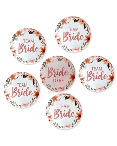 Button-Set 'Team Bride' - Flower - The Weddingshop