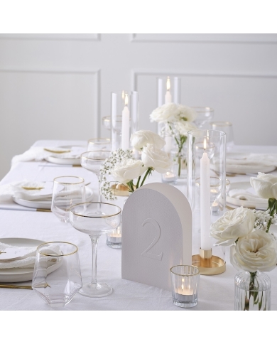 Kerzenhalter Glas mit Goldverzierung