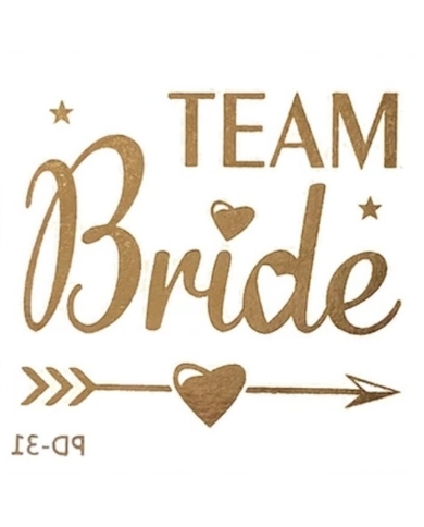 Tatouage 'Team Bride Coeur' - or