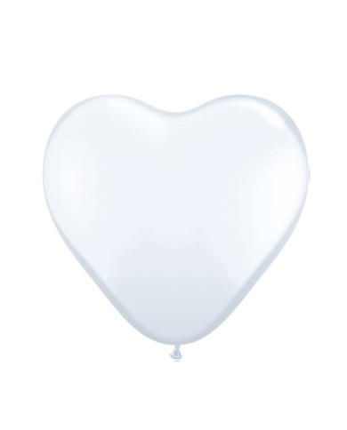 25 Herzluftballons - Weiss - 40 cm