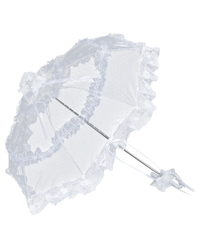 Parapluie en dentelle 'Salomea' - Blanc