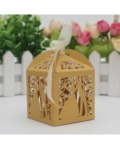 10 Kartonage 'Brautpaar' - Gold