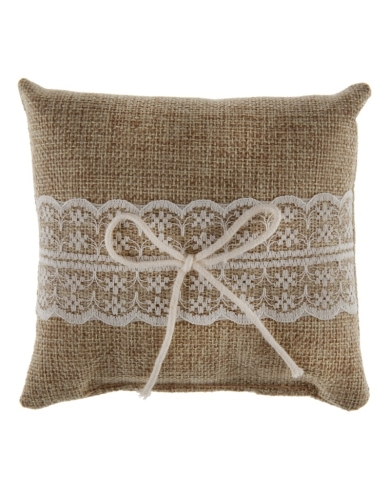 Ringkissen Jute mit Schleife