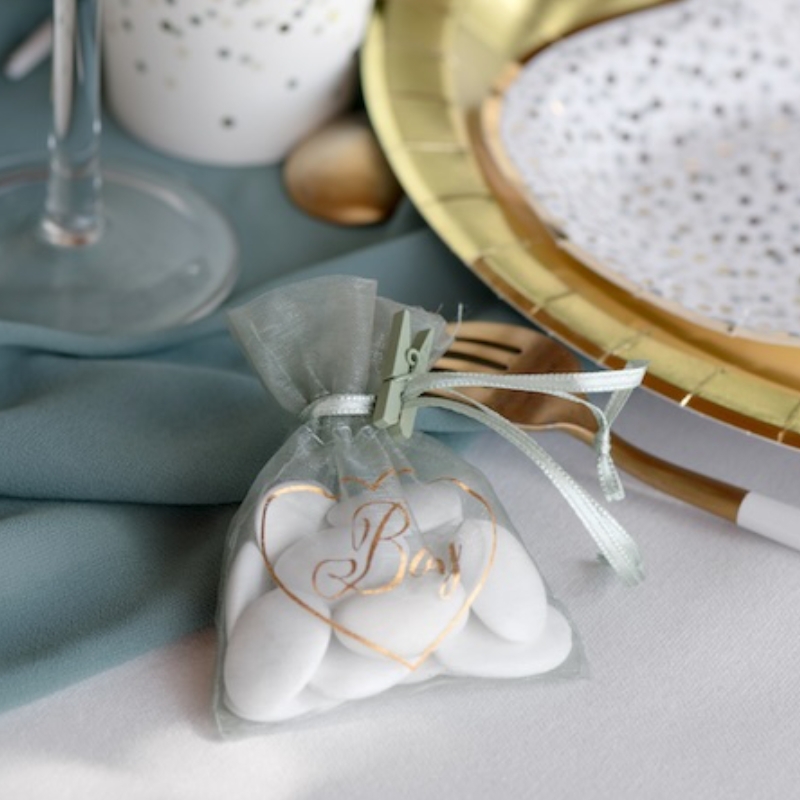 Baptême - Sachet organza 'Boy' - The-Weddingshop