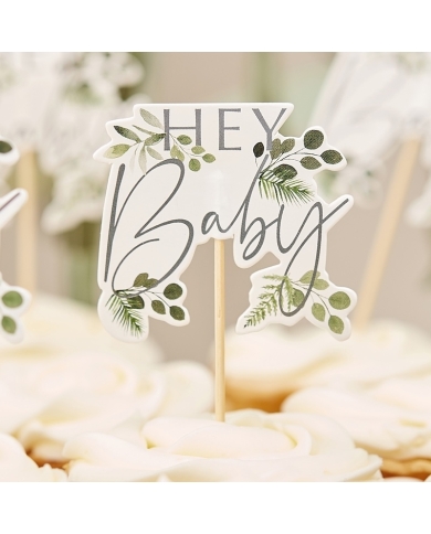 Cupcake Toppers 'Hey Baby' (10 Stück)